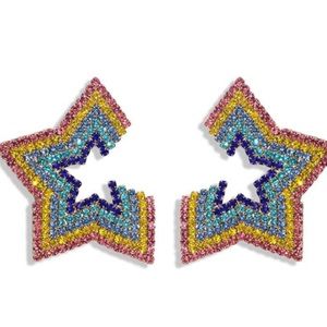 Rainbow Studded Star Earrings